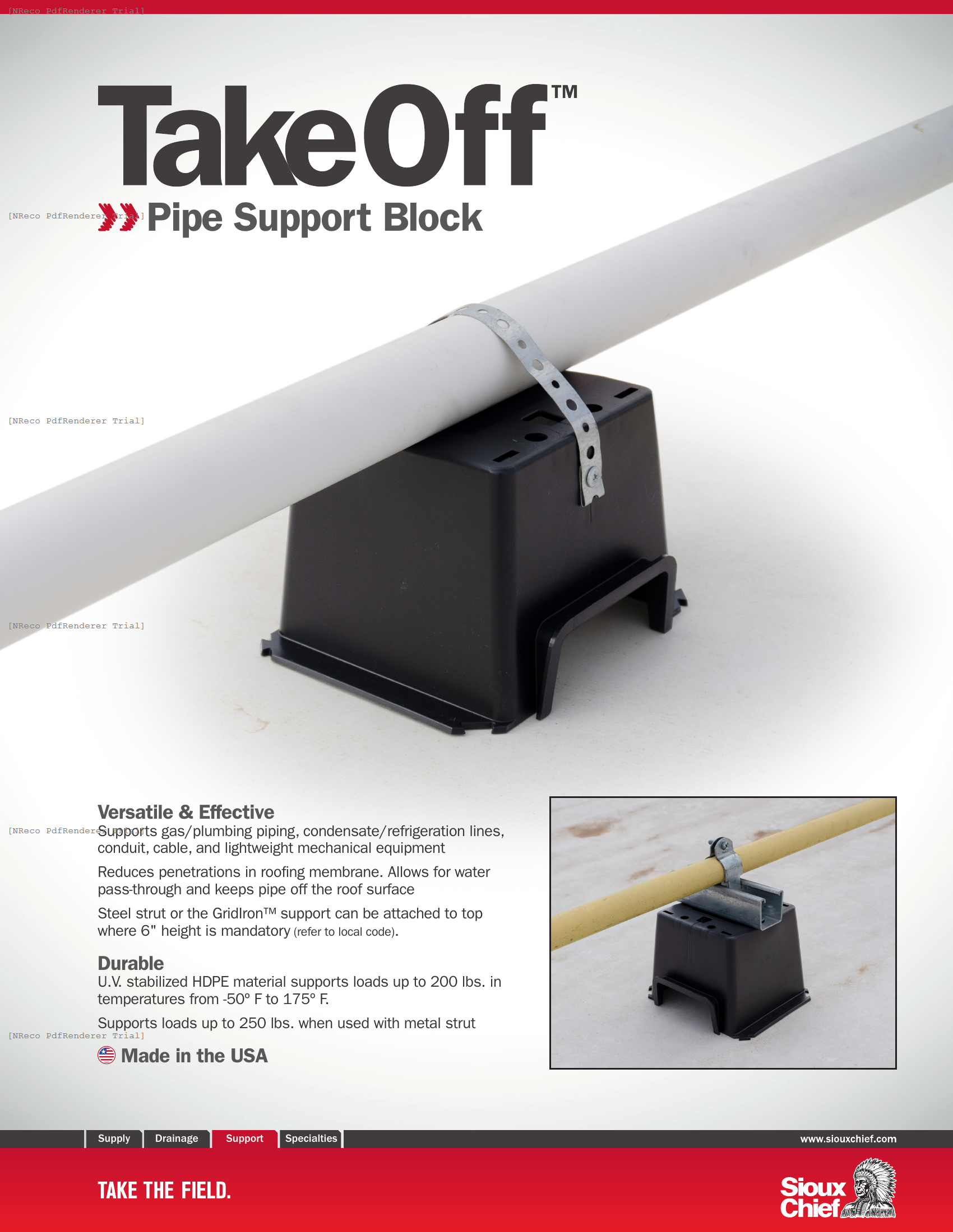TAKEOFF - ROOFTOP PIPE SUPPORT BLOCK - BROCHURE.PDF Brochure Document